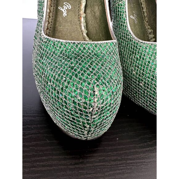 Bettie Page Green Platform Heels - Picture 12 of 16